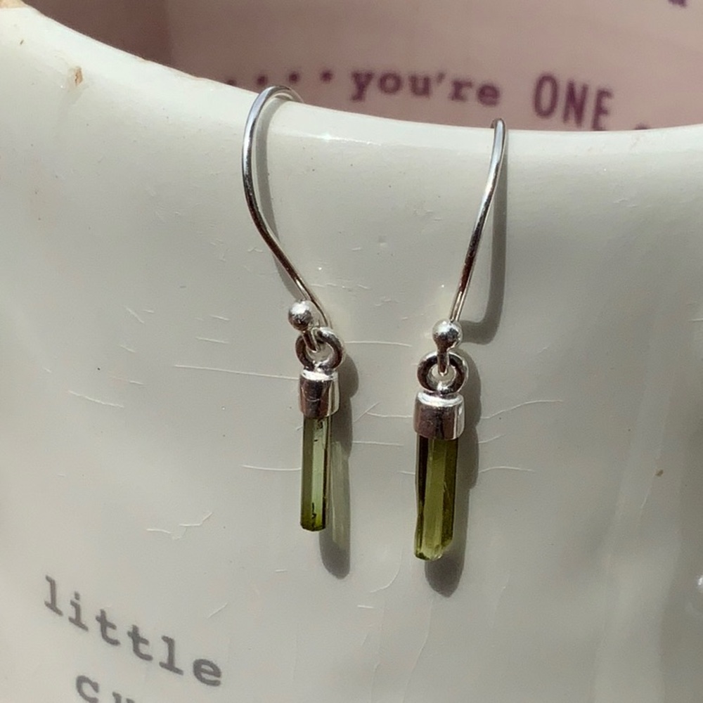 BOUTIQUE GREEN TOURMALINE 925 SILVER EARRINGS